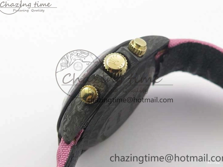 MiroTime 0326 Daytona DIW Carbon V2 WWF Best Edition Black Pink Dial On Pink Nylon Strap A Reliable 3113